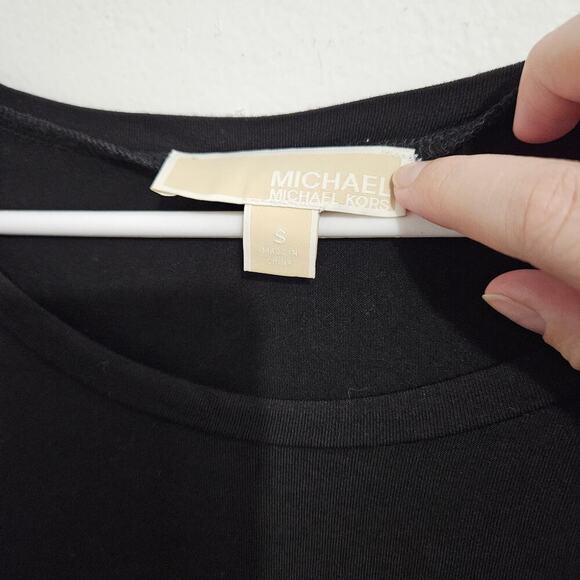 Michael Kors soft black and cheetah print 3/4 Length sleeves top. Size small. - Picture 5 of 7